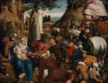 150の主題の芸術作品 Painting - 王の礼拝 ヤコポ・バッサーノ・ダル・ポンテ キリスト教 カトリック